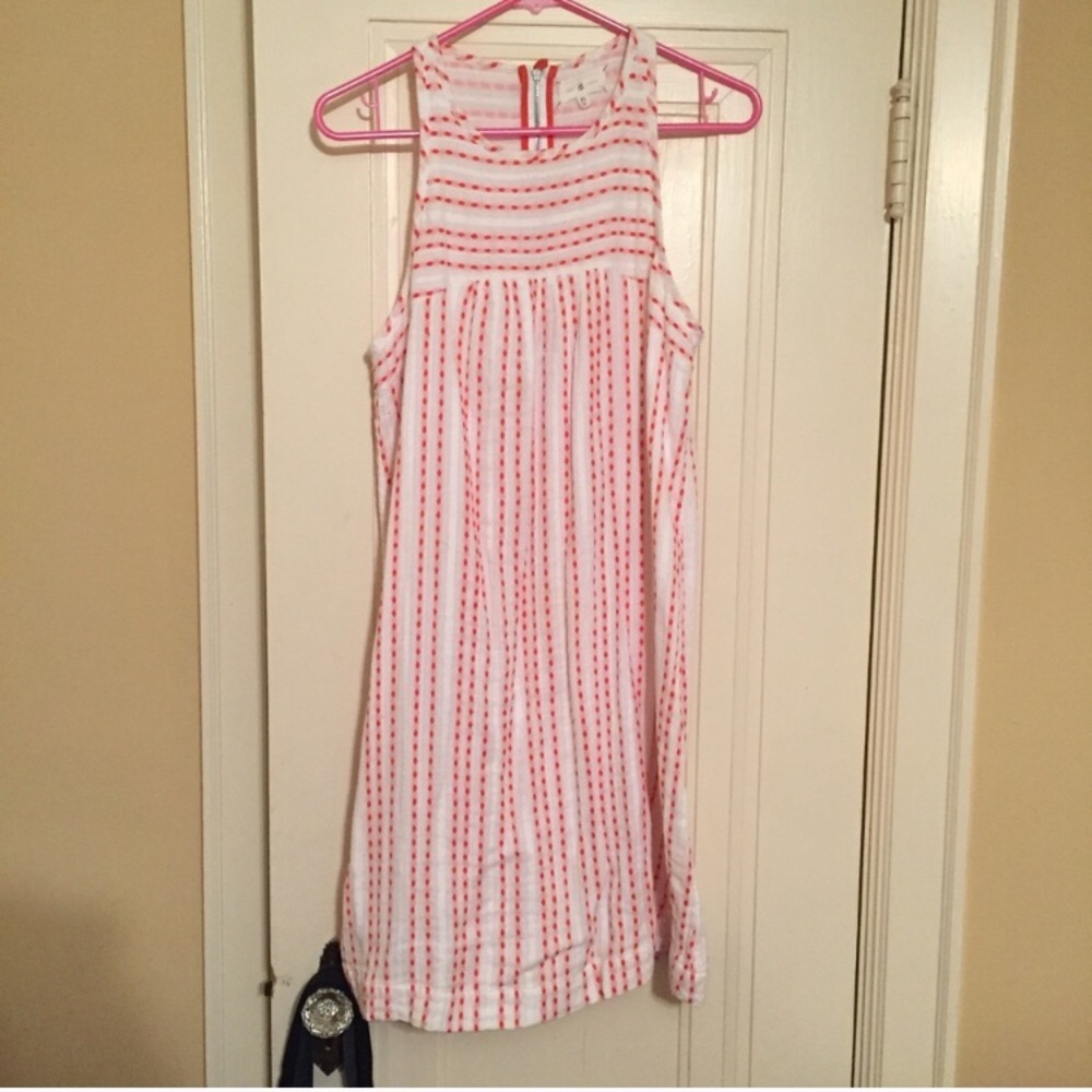 Lou & Grey for LOFT orange/white coverup dress SM